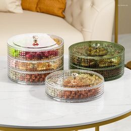 Plates Light Luxury Fruit Plate Living Room Tea Table Candy Divided Snack Storage Box Stacked With Multilayer Dried Boxes