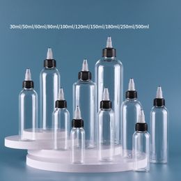 PET 30ML 50ML 60ML 80ML Clear Plastic Bottle 100ml 120ml 150ml Dropper Bottles 250ml 500ml Oil Dispensing Nozzle Squeeze Bottle