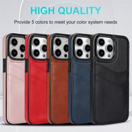 PU Leather Business Case With Card Slots Phone Shell Cover For iPhone 15 14 13 12 11 Pro Max XR X XS Max 7 8 Plus Samsung S24 S23 S22 Ultra Plus S23F