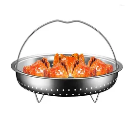 Double Boilers Stainless Steel Food Steamer Basket Pressure Cooker With Handle Steaming Grid Drain Drainer Cooking Utensils
