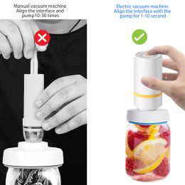 Machine Portable Vacuum Sealer Tool BAP Free Mason Jar Vacuum Sealing Machine Food Storage WearResistant for Wide Mouth Kitchen Gadgets