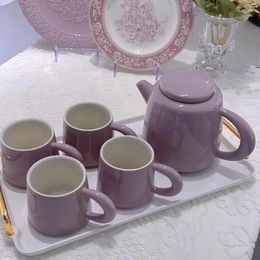 Teaware Sets Nordic Style Kettle Tea Cup Set Ins Household Water Ceramic With Holder