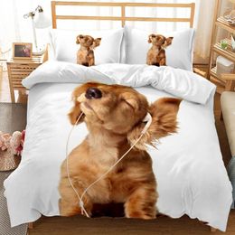 Bedding Sets Small Golden RetrieverBedding Set Animal Dog Duvet Cover Kids Adult Bedclothes Home Textile Quilt Comforter Covers Colorfast