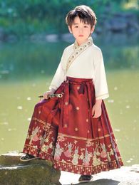 Stage Wear Horse Face Skirt Children's Spring And Autumn Style Boys' Hanfu Young Master Chinese Tang An