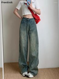 Women's Jeans S-5XL Women Baggy Retro Draping Vitality Classic Wide Leg Trousers Stylish Jogging American Style Streetwear All-match