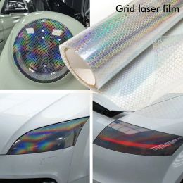 Car Stickers Honeycomb Lamp Film Car Headlight Rear Light Wrap Anti Scratch Film Waterproof Stickers Auto Decals Car Accessories