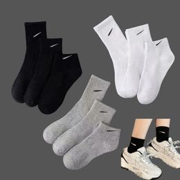 Mens socks designer sock for men stockings motion cotton solid color classic black white grey breathable sports socks designers Long medium short womens socks