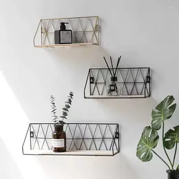 Decorative Plates Ins Wall Mounted Rack Storage Room Be Grid Decoration Forged Iron