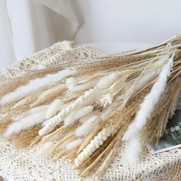 Decorative Flowers Artificial Flower Reed Dried Bouquet Boho Plants Home Decor Accessories Wedding Decoration