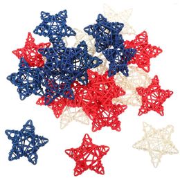 Decorative Flowers Independence Day Rattan Ball Ornaments Americana Decor 4th July Star Decoration