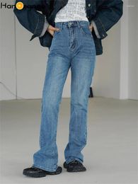Women's Jeans HanOrange 2024 Autumn Korean Retro Street Wash Micro Ra High Waist Slim Fit Casual Pants For Women