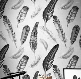 Wallpapers Custom Grey Feather 3D Wall Paper Landscape Wallpaper Large Mural For Living Room Sofa TV Backdrop House Decoration