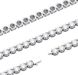 Chains Vinregem Hip Hop Rock 925 Sterling Silver 6MM Created Moissanite Gemstone Tennis Chain Necklace Bracelets Fine Jewellery Whol4661121