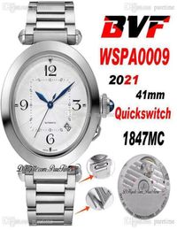 BVF 41mm Pasha WSPA0009 1847MC Automatische Herren Watch Silber Zifferblatt große Zahlenmarkierungen Blaues Hände Edelstahl Armband Super Editi1499125