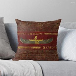 Pillow Golden Egyptian God Ornament On Red Leather Throw Decorative Christmas Covers