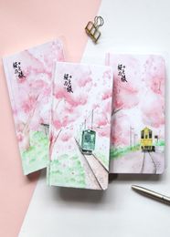 quotSakura Tripquot Hard Cover Diary Beautiful Notebook Colored Papers Notepad Journal Memo Girls Cute Stationery Gift5682379