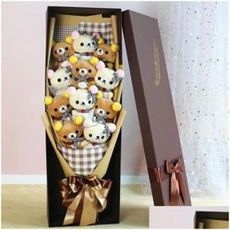 Stuffed Plush Animals Cute Teddy Bear Animal P Toy Cartoon Bouquet Gift Box Creative Birthday Valentines Day Christmas 220217 Drop Del Otyki