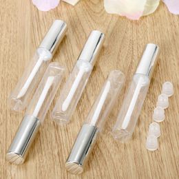 Storage Bottles 5pcs Mini Lip Bottle Empty Tube With Brush 10ML For Gloss Mascara Clear Cosmetic Container Leak-proof Plug Travel Makeup