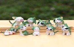 9pcs Kawaii Cheese Cat Miniature Figurine Fairy Miniatures Figurines japanese anime children figure world Action Toy Figures3228925