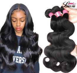 Unprocessed Virgin Pervuvian Body Wave Hair Bundles Human Hair weaving natural Black Colour Unprocessed Hair Whole 52737384745272