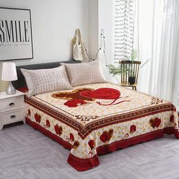 Bedding Sets Fashion Printing Watercolor Bed Sheet Bedclothes Brushed Cotton Ultra Soft Flat Cover Linen Home Textiles