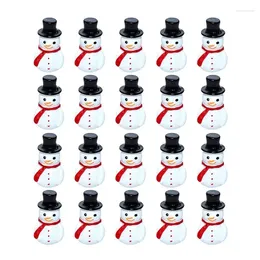 Party Decoration 20pcs Christmas Miniature Snowman Resin Ornaments DIY Craft Mini Santa Figurine