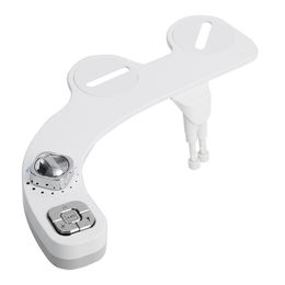 Bidet Attachment Sprayer For Toilet Non-Electric Self-Cleaning Dual Retractable Nozzles Adjustable Water Pressure