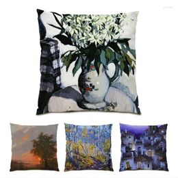 Pillow Decoration Home Decor Vintage Oil Painting Living Room Accessories Colourful Pillowcase Polyester Linen Velvet E1078