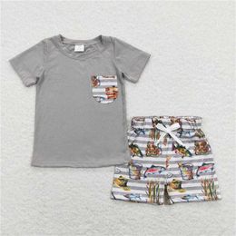 RTS Baby Boys Golf Short Sleeve Tee Shirts Top Green Shorts Wholesale Holiday Shorts Boutique Clothing Sets