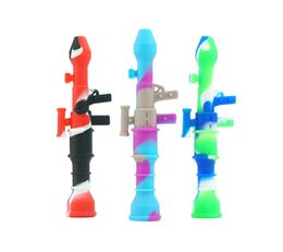 RPG Rocket Silicone Collector NC Kit Mini Smoking Hand Pipe with Stainless Steel Nail Concentrate Dab Straw Oil Rigs for Wax Oil6518956