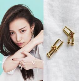 Rongho brand Vintage Metal Bamboo Stud earrings for Women Punk Femme Hiphop Brincos Knot earring pendant7629146