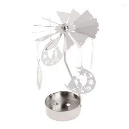 Candle Holders Rotary Spinning Tealight Metal Tea Light Holder Carousel Home Decor Gifts AXYC