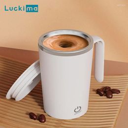 Mugs Portable Magnetic Stirring Cup USB Rechargeable Automatic Mixing Mug Stainless Steel Coffee Blender Smart Mixer Water Bottle