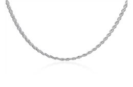 Top Plated sterling silver necklace 4MM men ed Rope chains 16 18 20 22 24 inches DHSN067 925 silver plate Necklaces jewel9828245