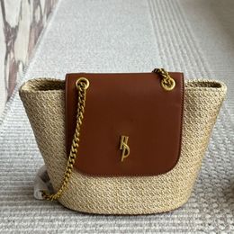 Design beach bag yslkate women's casual Pastoral Tote Classic designer shoulder Bags Chain strap box hand-woven vintage