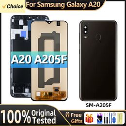 6.4" Super AMOLED Display for Samsung Galaxy A20 LCD with Digitizer Touch Screen Assembly A205F A205FN A205G A205GN Replacement