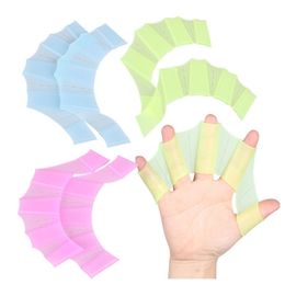 1 Pair Silicone Swim Gear Fins Hand Paddle Web Flippers Training Webbed Gloves Swimming Beginner Training Gloves Equipment