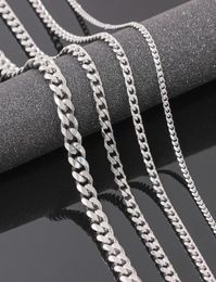 VRIUA Width 4569MM 1826 inch Customise Length Mens High Quality Stainls Steel Necklace Curb Cuban Link Chain Jewerly1297145