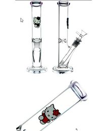 Tiktok lovely pet cat hookahs girls glass bong thick pink glass smoking water pipes cute cat bongs glass oil rigs dab rigs 14mm joint down steam