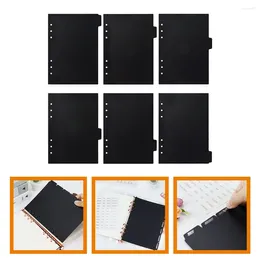 6Pcs Binder Dividers 6 Ring Removable Labels Plastic Sheets Insertable Index Page Hole Punch