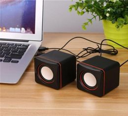 Computer Speaker Portable USB Wired Mini Loudspeaker 35MM Super Bass Music Player for Laptop Desktop Speaker 2 Pieces a Set JXC7371028