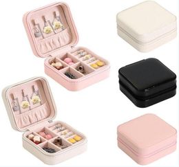 Portable Small Jewelry Box Women Travel Jewellery Organizer PU Leather Mini Case Rings Earrings Necklace Holder Display Storage Ca9886526