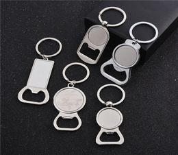 PARTY Favor Sublimation Blank Beer Bottle Opener Keychain Metal Heat Transfer Corkscrew Key Ring Household Kitchen Tool dd9958751205