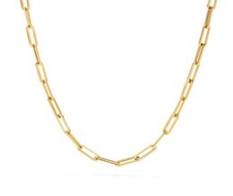 Fashion Paperclip Link Chain Women Necklace Stainless Steel Gold Colour Chain Necklace For Women Men Jewellery Gift 2203154926628