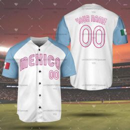 Men's Casual Shirts Personalized Mexico Baseball 2024 World Classic Jersey Print Custom And Women's Shirt