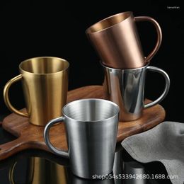 Mugs Double-insulated 304 Stainless Steel Water Cup Household Milk Mark Beer Coffee With Handle