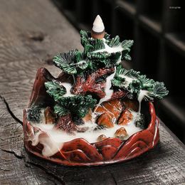 Decorative Figurines Resin Christmas Tree Backflow Incense Stove Creative Pine Smoke Home Decoration Ornaments