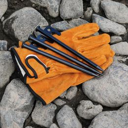 Tools Flame-retardant Gloves Thickened Cowhide Outdoor Camping BBQ Heat Resistant Fireproof Oven Mitts Clamping Glove Stove