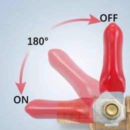 10pcs Red Handle Valve 6/8/10/12mm Hose Barb Inline Valve Brass Water Oil Air Gas Fuel Line Ball Valve Pipe Fittings