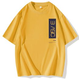 Pure Cotton Upper Garment 2024 Summer New Main Promotion Men's Oversized Printed Round Neck Short Sleeved T-shirt CM06-P15